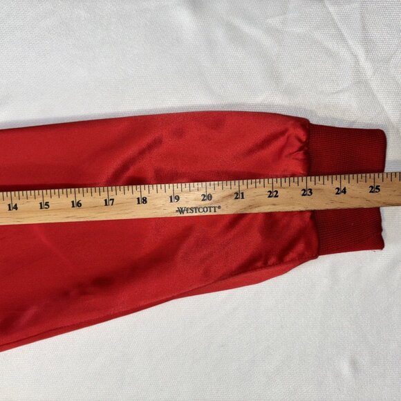 Carolina Herrera Good Gild Custom Red Polyester Bomber Jacket Zip Pockets Sz M/L - Picture 9 of 16